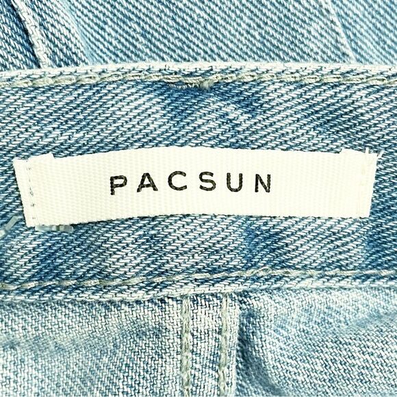 PacSun Light Blue Low Rise Cargo Flare Jeans Size 28 | 6 Y2K Grommet Pac Sun - Picture 11 of 15